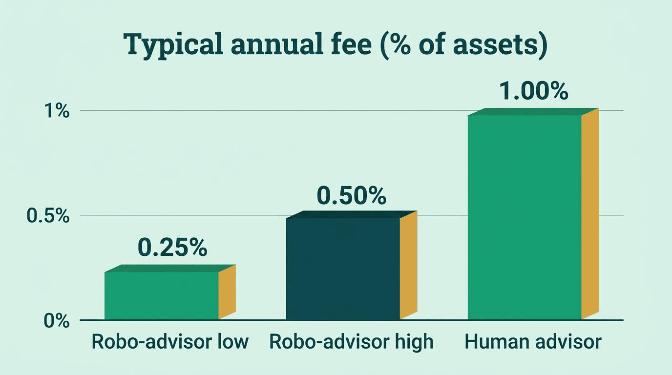 Bar chart comparing typical annual advisory fees as a percentage of assets