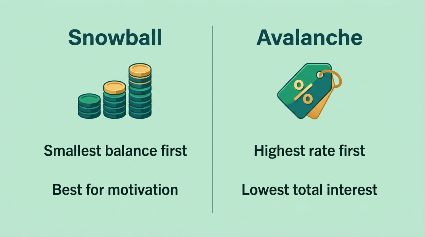 The debt snowball versus debt avalanche payoff methods